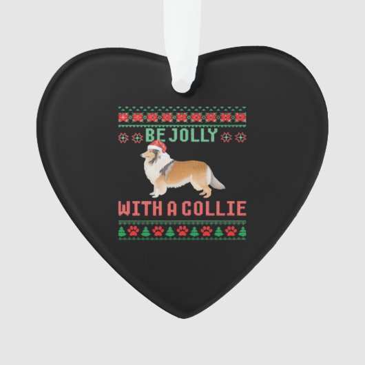 Dog Ugly Christmas Sweater Be Jolly With A Rough C オーナメント (正面)