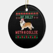 Dog Ugly Christmas Sweater Be Jolly With A Rough C セラミックオーナメント (左)
