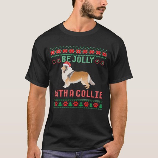 Dog Ugly Christmas Sweater Be Jolly With A Rough C Tシャツ (正面)