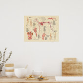 Dog Vascular System Heart Anatomy Chart ポスター (キッチン)