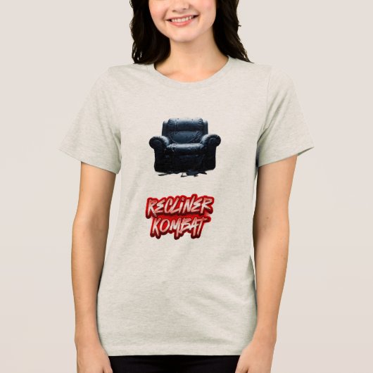 Dog vs Cat Recliner Kombat トライブレンドTシャツ (正面)