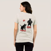 Dog vs Cat Recliner Kombat トライブレンドTシャツ (裏面全面)