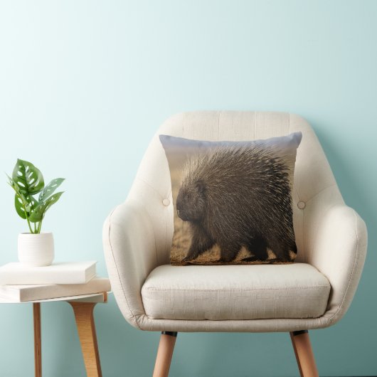 Dog vs. Porcupine throw pillow クッション (椅子)