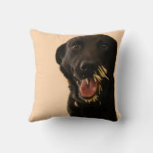 Dog vs. Porcupine throw pillow クッション (裏面)