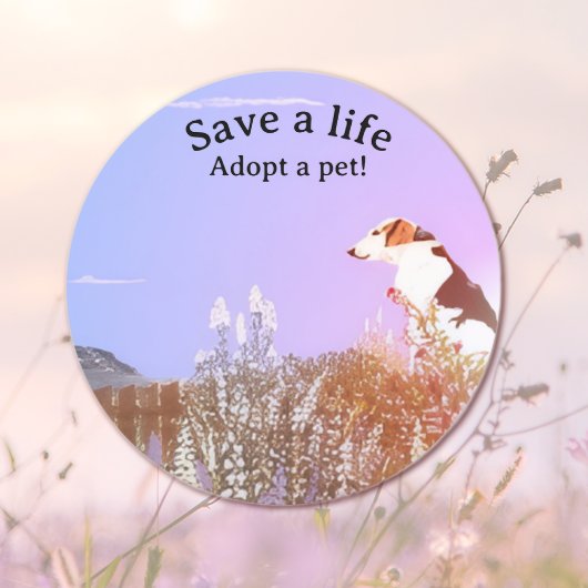 Dog Waiting for his Family ラウンドシール