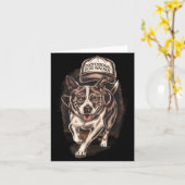 Dog Waking Professional Dog Walker Hat Graphic  カード (黄色い花)