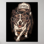 Dog Waking Professional Dog Walker Hat Graphic  ポスター (正面)