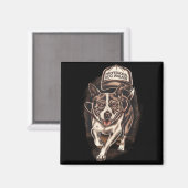 Dog Waking Professional Dog Walker Hat Graphic  マグネット (正面/裏面)