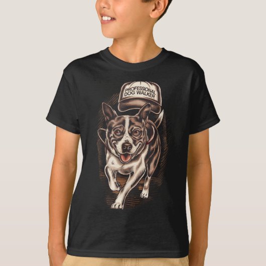 Dog Waking Professional Dog Walker Hat Graphic  Tシャツ (正面)