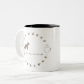 Dog Walk & Coffee Routine Mug ツートーンマグカップ (正面左)