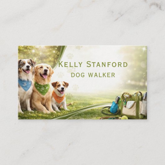 Dog Walker  Business Card 名刺 (正面)