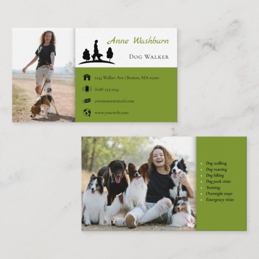 Dog Walker | Dog Trainer | Pet Care 名刺 (正面/裏面)