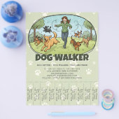 Dog Walker Dog Walking Service Custom チラシ (シングル)