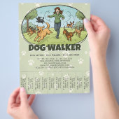 Dog Walker Dog Walking Service Custom チラシ (手)