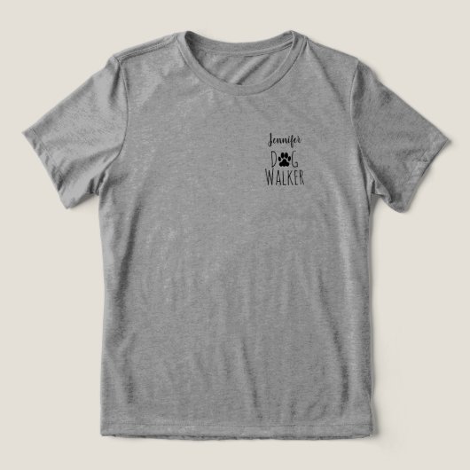'Dog Walker' Minimalist Charming Customizable トライブレンドＴシャツ (デザイン正面)