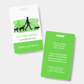 Dog walker / Pet Care Sitting バッジ (表裏)