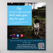 dog walker pet sitting pet service grooming  flyer ポスター (正面)
