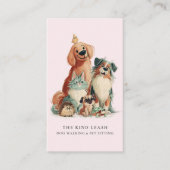 Dog Walker Pet Sitting Watercolor Business Card 名刺 (正面)