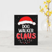 Dog Walker Santa Claus Christmas Matching Costume  カード (黄色い花)