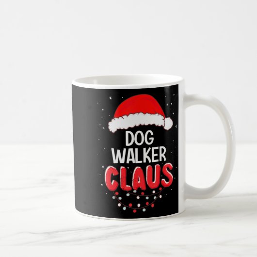 Dog Walker Santa Claus Christmas Matching Costume コーヒーマグカップ (右)