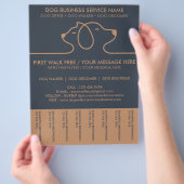 Dog Walker Service Lineart Brown Navy チラシ (手)