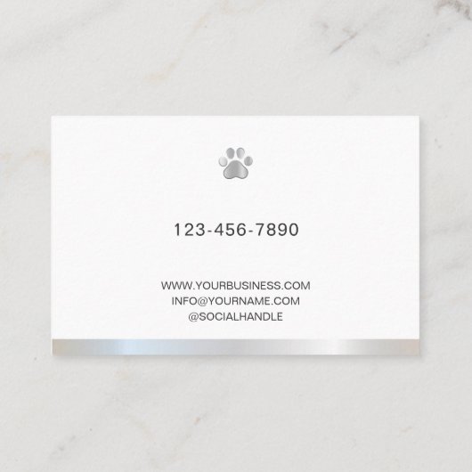 Dog Walker, Trainer, Obedience, Agility, Groomer 名刺 (裏面)