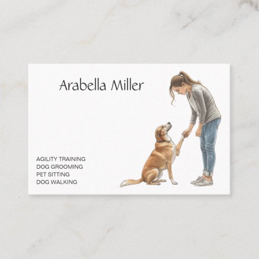 Dog Walker, Trainer, Obedience, Agility, Groomer 名刺 (正面)