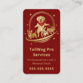 Dog Walker Trainer Sitter Modern Pet Care Service 名刺 (正面)