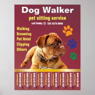 Dog Walker Trustworthy Care Pet Sitting Service Ad ポスター