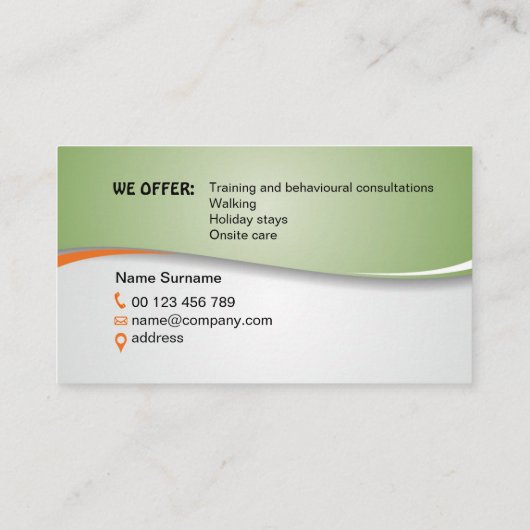 Dog walking and training services 名刺 (裏面)