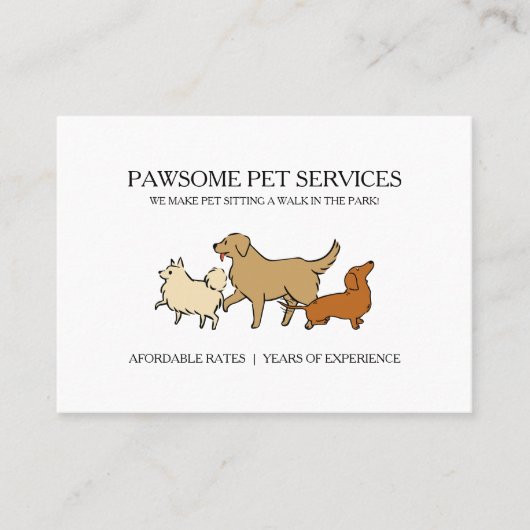 Dog Walking Pet Sitting QR Code 名刺 (正面)