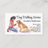 Dog Walking Service Pet Care Watercolor 名刺 (正面)