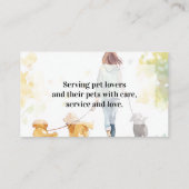 Dog Walking Service Pet Walker Watercolor 名刺 (裏面)