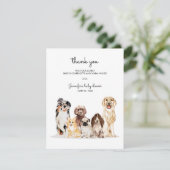 Dog Watercolor Baby Shower thank you 出欠カード (スタンド正面)
