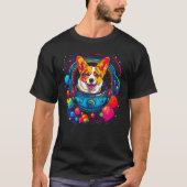 Dog Welsh Corgi Astronaut Tシャツ (正面)