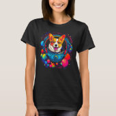 Dog Welsh Corgi Astronaut Tシャツ (正面)