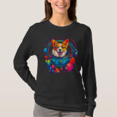 Dog Welsh Corgi Astronaut Tシャツ (正面)