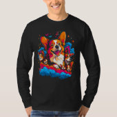 Dog Welsh Corgi Best Friends Tシャツ (正面)