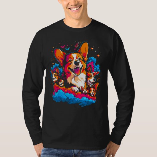 Dog Welsh Corgi Best Friends Tシャツ (正面)