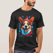Dog Welsh Corgi Christmas Santa Hat Tシャツ (正面)
