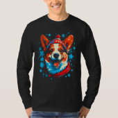 Dog Welsh Corgi Christmas Santa Hat Tシャツ (正面)