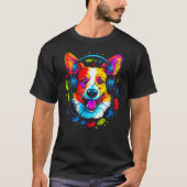Dog Welsh Corgi DJ Tシャツ (正面)