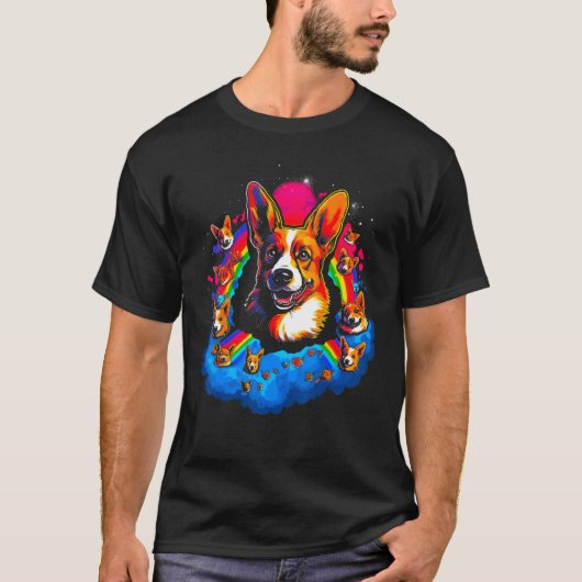 Dog Welsh Corgi Family Tシャツ (正面)