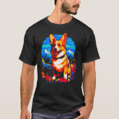 Dog Welsh Corgi Hiking Tシャツ (正面)