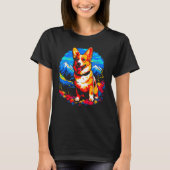Dog Welsh Corgi Hiking Tシャツ (正面)