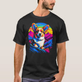 Dog Welsh Corgi Mountain Tシャツ (正面)