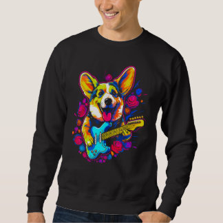 Dog Welsh Corgi Musician スウェットシャツ