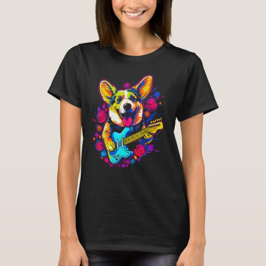 Dog Welsh Corgi Musician Tシャツ (正面)