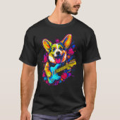 Dog Welsh Corgi Musician Tシャツ (正面)