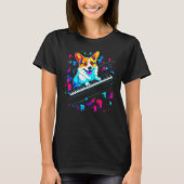 Dog Welsh Corgi Piano Tシャツ (正面)